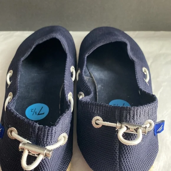 Nautica Navy Blue Knit Espadrilles Flats - Picture 6 of 10